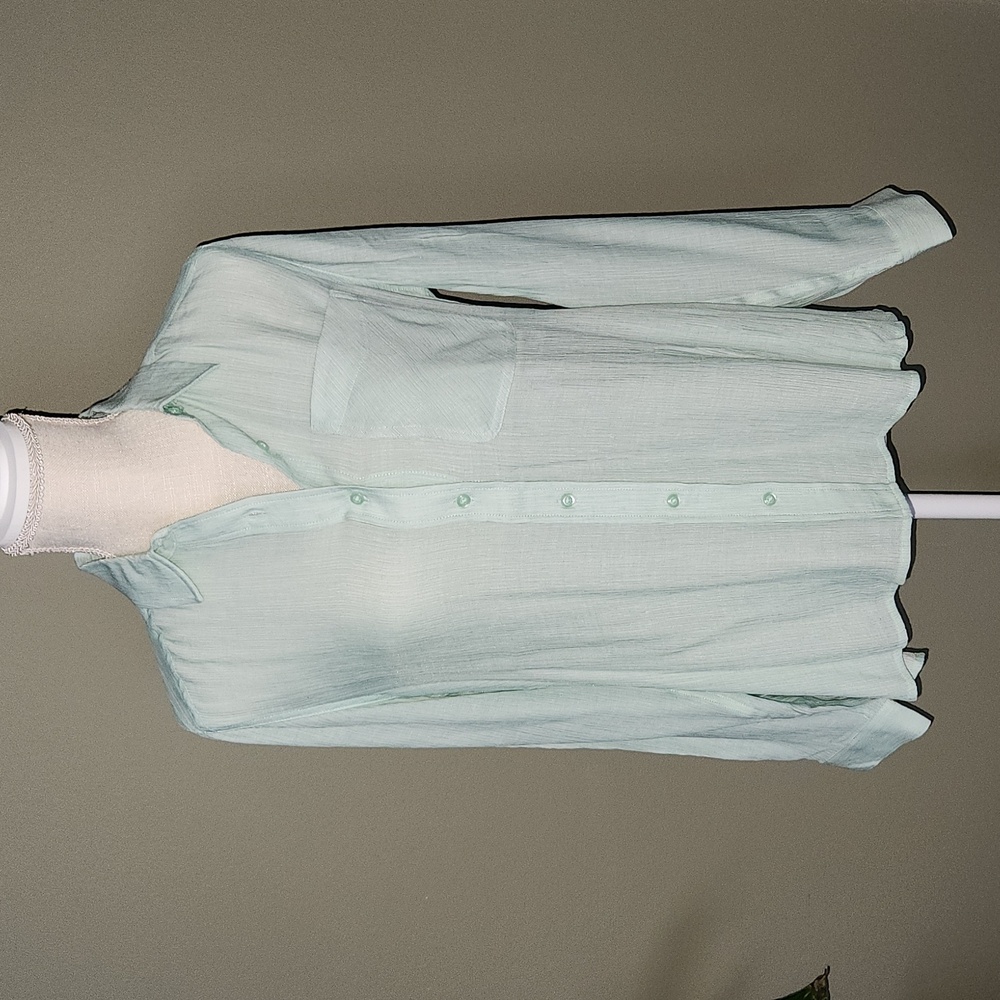 Express light green long sleeve button down size XS